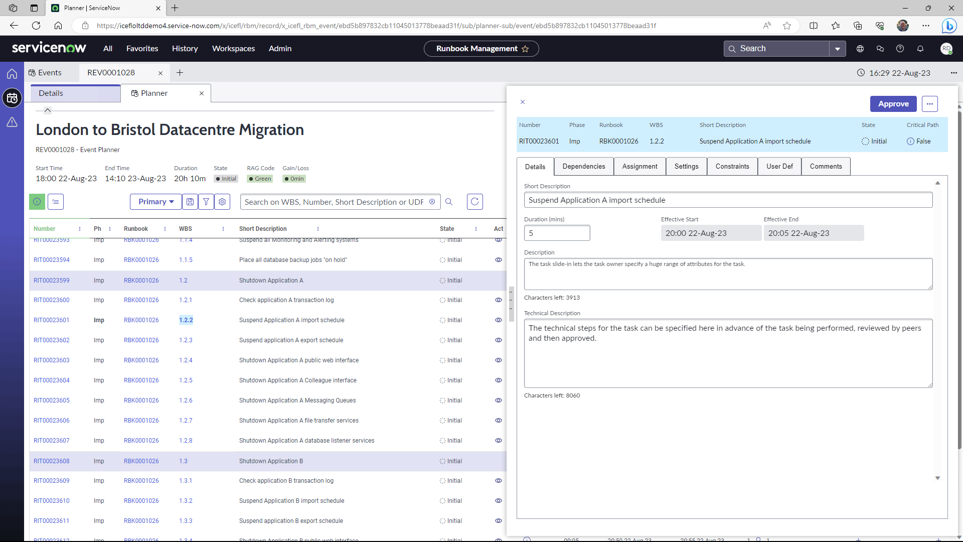 RBM Task Slide-In